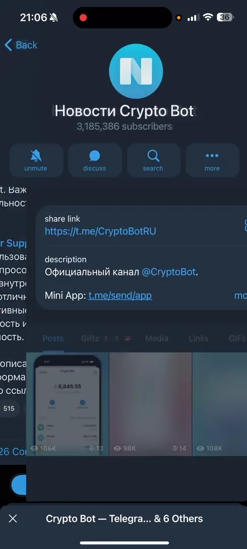 Официальный Telegram-канал проекта Crypto Bot с 3М+ подписчиков