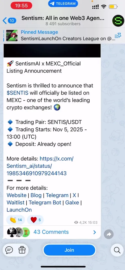 Официальный Telegram-канал проекта Sentism