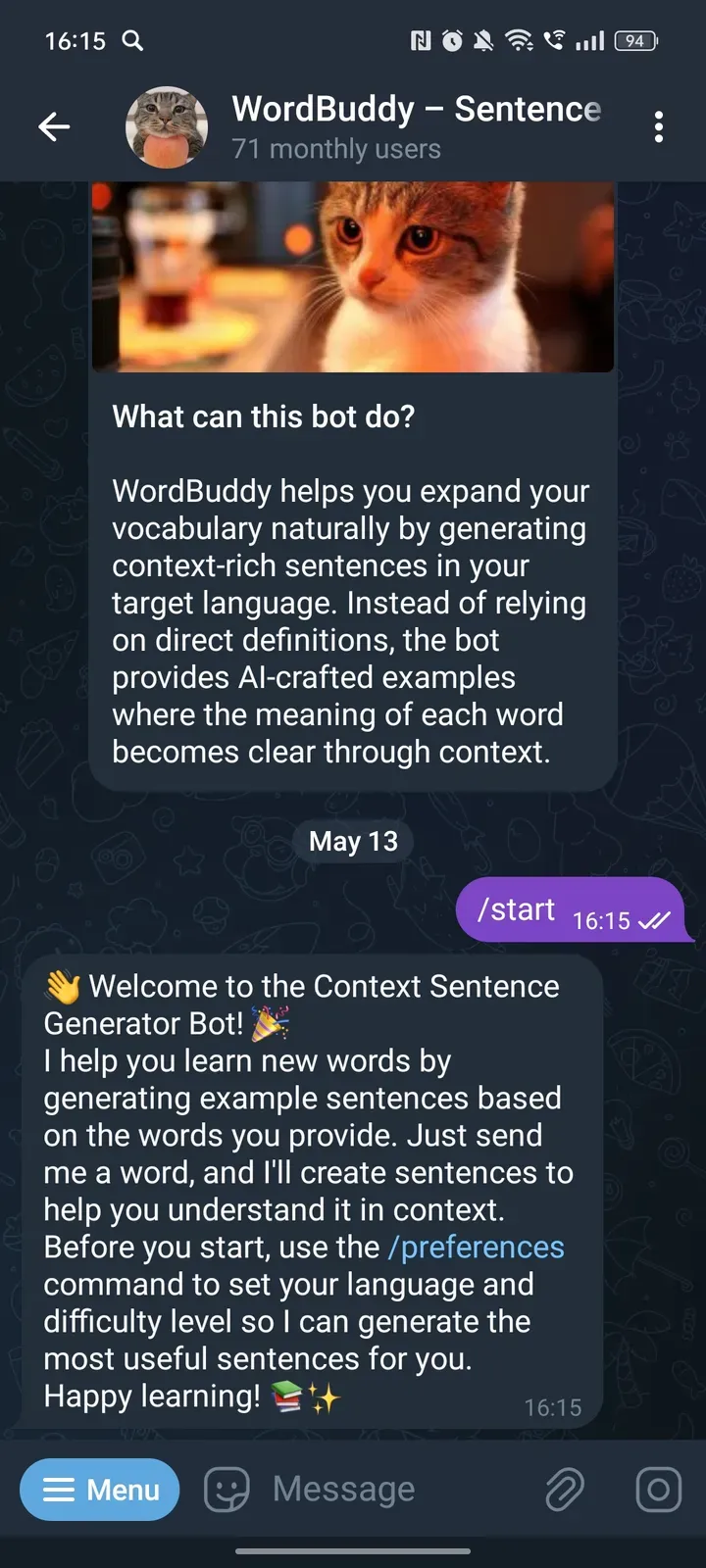 sentencegenbot