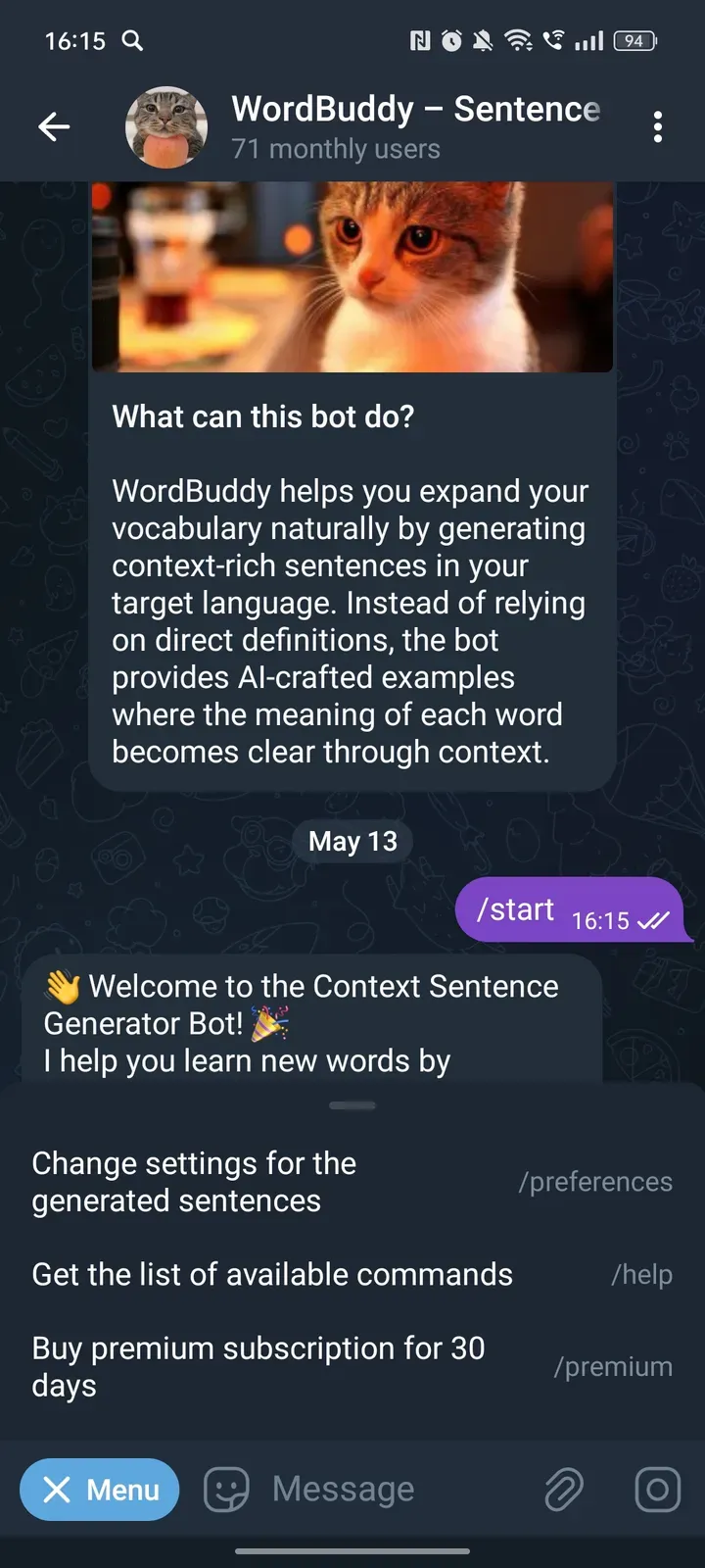 sentencegenbot